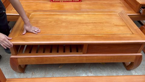 mặt bàn khung tranh gỗ gõ đỏ