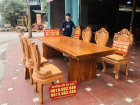bộ bàn ghế ăn gỗ tự nhiên sang trọng