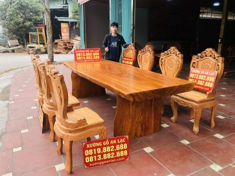 bộ bàn ghế ăn gỗ tự nhiên sang trọng