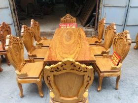 bộ bàn ăn 8 ghế gỗ gõ đỏ