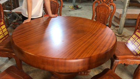 mặt bàn nguyên khối gỗ gõ dày 16p