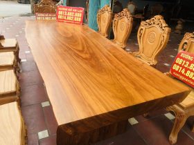 bàn ăn nguyên khối gỗ cẩm siêu vân