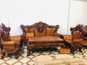 bàn ghế hoàng gia 6 món gỗ gõ đỏ