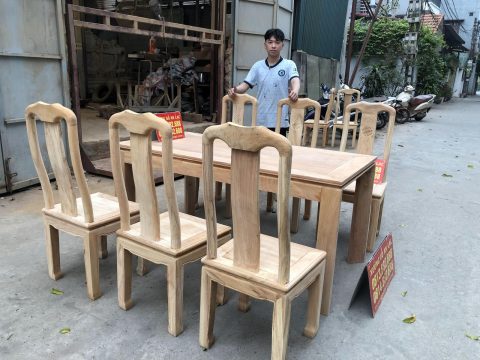 bàn ăn 6 ghế đơn giản