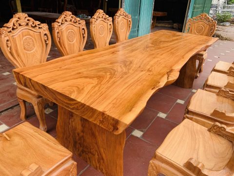 mẫu bàn nguyên khối gỗ cẩm đá