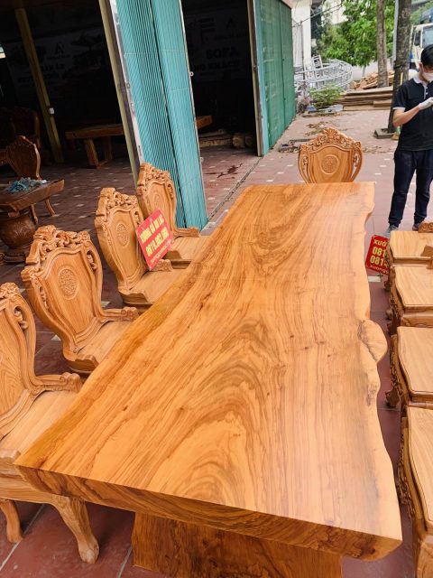 mặt bàn nguyên khối gỗ cẩm đá