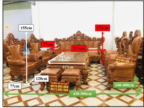 kích thước bàn ghế hoàng gia gỗ hương đá 10 món