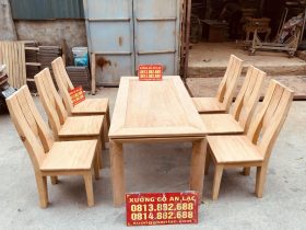 bộ bàn ghế ăn mới gỗ gõ đỏ bản mộc