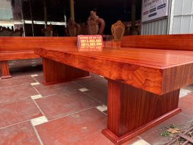 mặt bàn nguyên khối gỗ hương đỏ 10cm