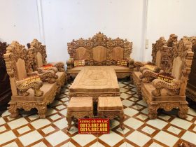bàn ghế hoàng gia nữ hoàng gỗ hương đá nguyên khối