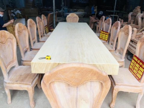 bàn ăn chữ nhật nguyên khối kích thước lớn