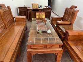 bàn trà chữ nhật gỗ hương đá