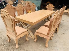 bộ bàn ghế ăn gỗ gõ đỏ cao cấp