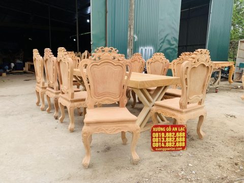 mẫu bàn ghế ăn louis hoàng gia tân cổ điển