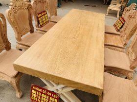 mặt bàn gỗ gõ đỏ nguyên khối