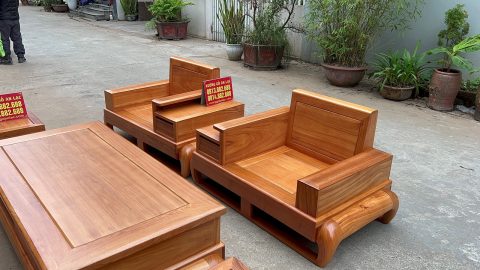 sofa gỗ tự nhiên 6 món
