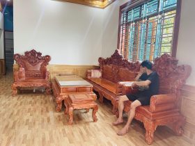 mẫu bàn ghế louis hoàng gia gỗ hương đá