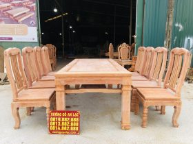 bàn ăn chữ nhật 8 ghế hiện đại gỗ hương đá