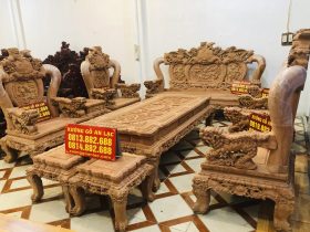 bàn ghế minh quốc nghê 10 món gỗ hương đá