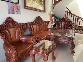 mẫu bàn ghế louis hoàng gia gỗ hương đá
