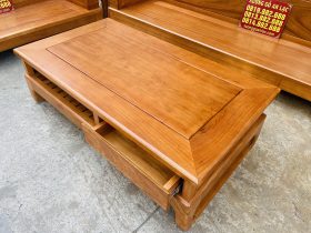 Thiết kế bàn trà chữ nhật gỗ gõ
