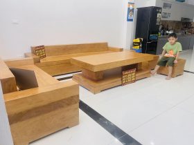 sofa nguyên khối gỗ hõ đỏ