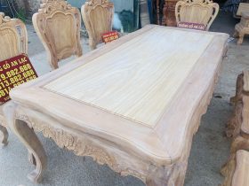 Thiết kế bàn ăn khuôn ván gỗ gõ đỏ
