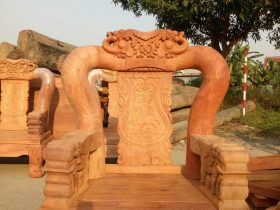 ghế đơn quốc voi gỗ hương Lào