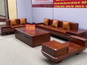 sofa zito chân chếch liền yếm gỗ hương đá hiện đại