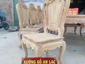 mẫu ghế louis hoàng gia gỗ gõ cao cấp