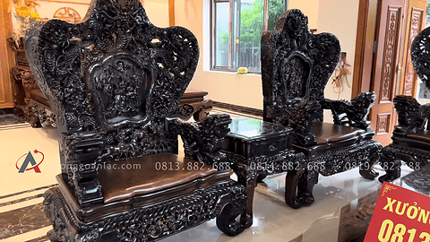 bộ bàn ghế gỗ mun Lào