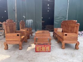 bộ bàn ghế phù dung 6 món gỗ hương đá