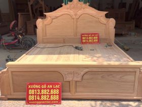 giường ngủ mẫu thiết kế chất liệu gỗ gõ đỏ Nam Phi