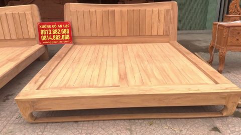mẫu giường ngủ hiện đại gỗ gõ đỏ