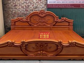 mẫu giường gỗ gõ đỏ cao cấp