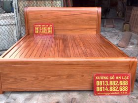 mẫu giường ngủ hiện đại gỗ gõ đỏ