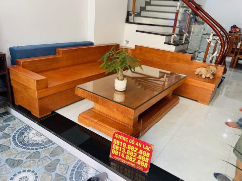 sofa nguyên khối gỗ gõ đỏ hiện đại