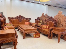 bộ bàn ghế hoàng gia gỗ hương đá