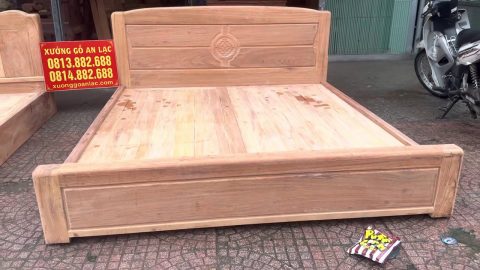 mẫu giường gỗ gõ đỏ
