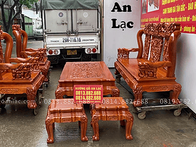 bàn ghế quốc voi cột 12 chân 14 gỗ hương đá hàng vip
