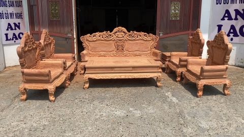 bàn mộc thô bộ bàn ghế louis hoàng gia gỗ hương