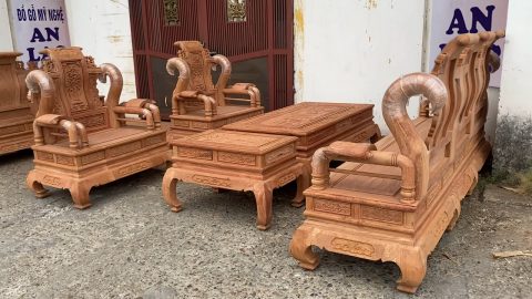 bàn ghế tần thủy hoàng gỗ hương đá