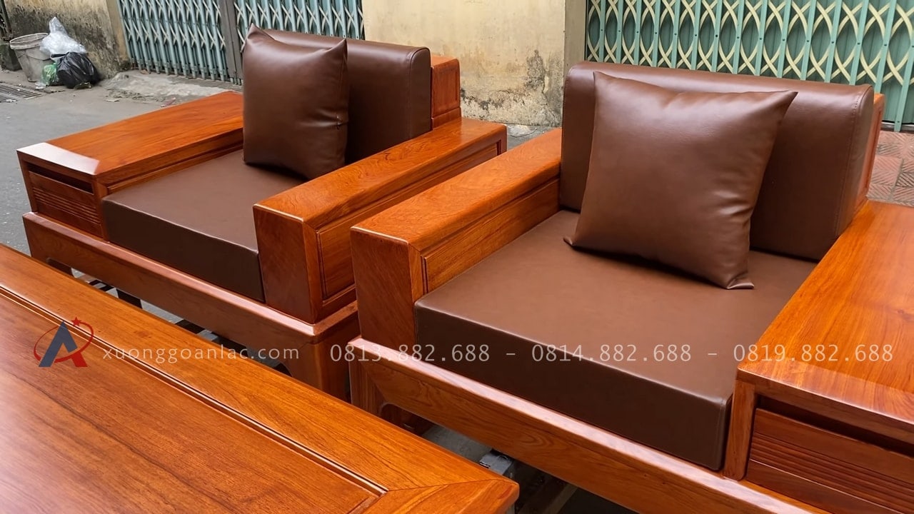 hai mẫu ghế đơn gỗ hương đá