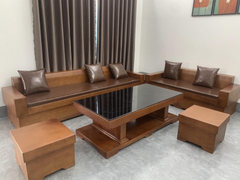 mẫu sofa gỗ nguyên khối hiện đại