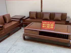 mẫu sofa đùi gà hiện đại gỗ sồi phun màu óc chó