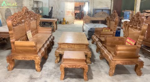 mẫu bàn ghế louis hoàng gia gỗ gõ đỏ