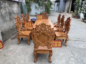 bộ bàn ghế louis hoàng gia gỗ gõ đỏ