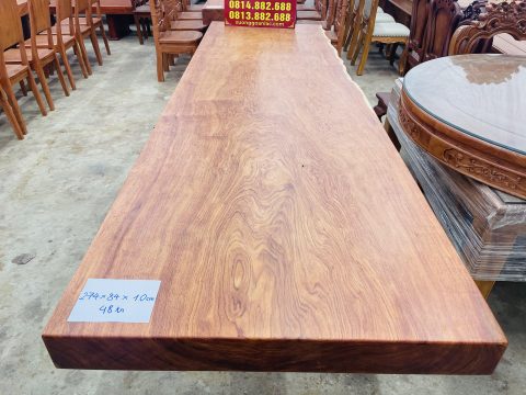 mặt bàn ăn nguyên khối gỗ hương đá siêu vip