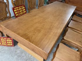 mẫu bàn ăn nguyên khối gỗ gõ