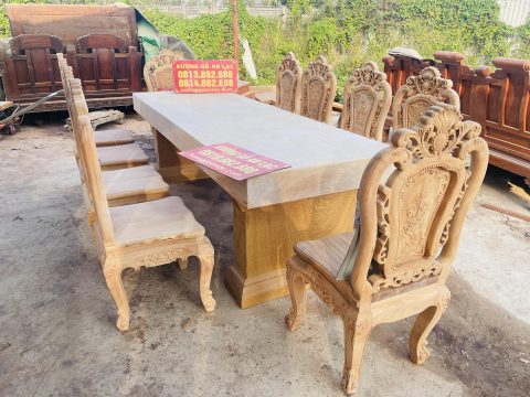 bộ bàn ghế ăn gỗ gõ đỏ